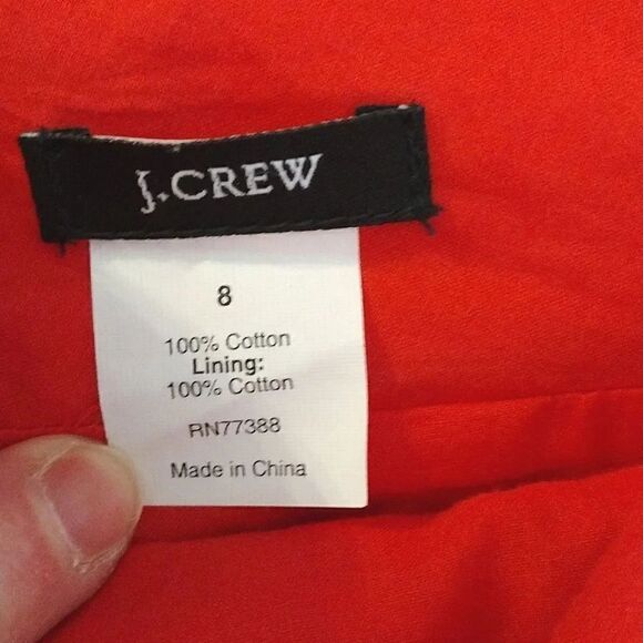 J. Crew Matte Red Fit And Flare V Neck Midi Cocktail Dress Size 8 - Picture 16 of 16